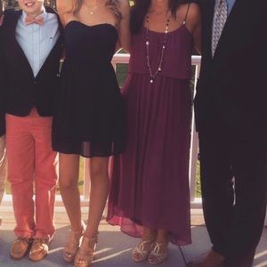 Strapless Navy Blue Dress
